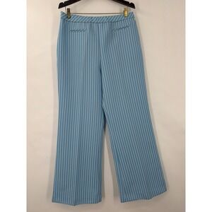Vintage Alex Colman Mod Seersucker Wide Leg Bell Bottom XL Pants 1970s
